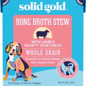 Solid Gold Bone Broth Stew with Lamb & Hearty Vegetables Whole Grain Dog Food Topper 312g