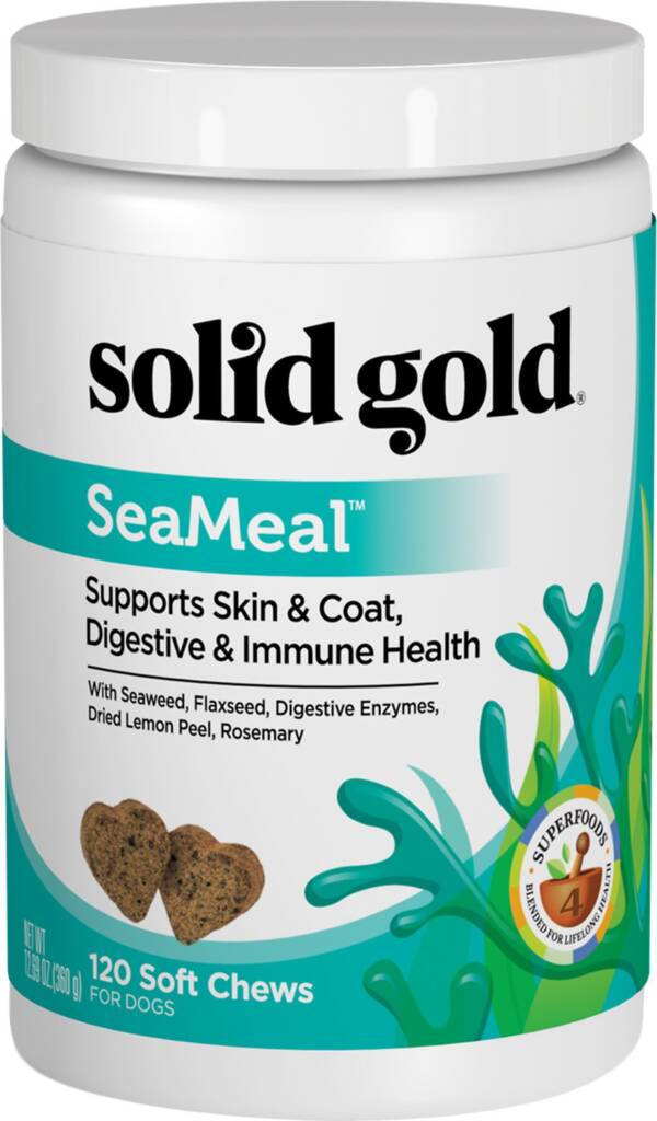 Solid Gold Supplements SeaMeal Skin & Coat, Digestive & Immune Health Soft Chews Grain-Free 120 Count Dog Supplement 360g