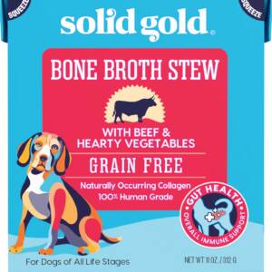 Solid Gold Bone Broth Stew with Beef & Hearty Vegetables Grain-Free Dog Food Topper 312g