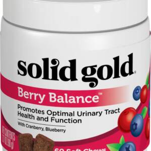 Solid Gold Supplements Berry Balance Urinary Tract Health Soft Chews Grain-Free 60 Count Dog & Cat Supplement 90g