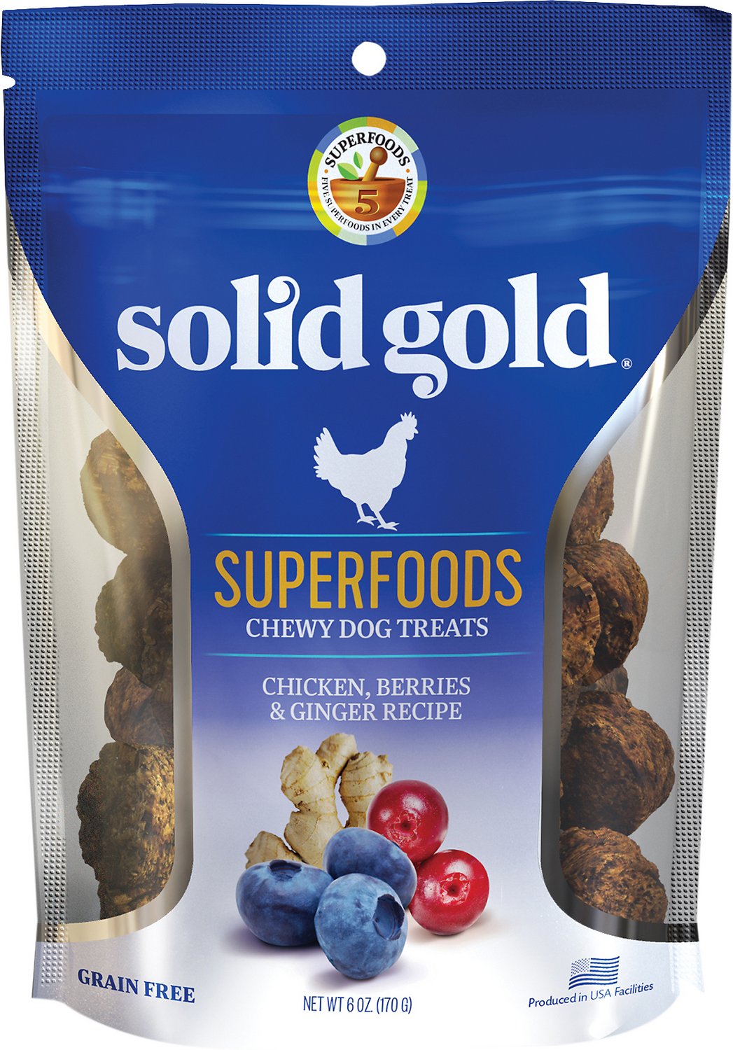 Buy Online Solid Gold Superfoods Chicken Berries Ginger Recipe Grain Free Chewy Dog Treats 170g We Deliver Worldwide