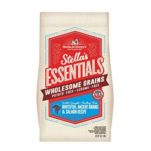 STELLA & CHEWY?S ESSENTIALS WHOLESOME GRAINS WILD-CAUGHT WHITEFISH, ANCIENT GRAINS & SALMON RECIPE DRY DOG FOOD 11.3kg