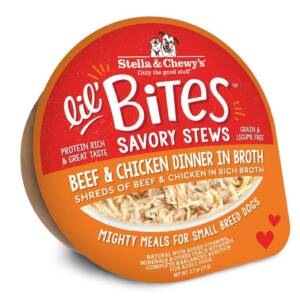 STELLA & CHEWY?S LIL? BITES SAVORY STEWS BEEF & CHICKEN DINNER IN BROTH CASE OF 24 WET DOG FOOD 77g