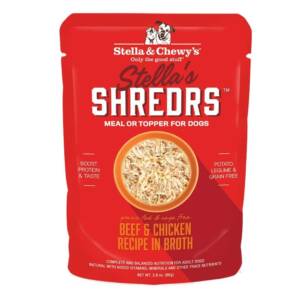 STELLA & CHEWY?S STELLA?S SHREDRS BEEF & CHICKEN RECIPE IN BROTH ADULT WET DOG FOOD 80g
