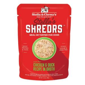STELLA & CHEWY?S STELLA?S SHREDRS CHICKEN & DUCK RECIPE IN BROTH ADULT WET DOG FOOD 80g