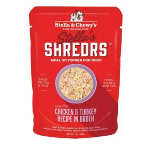 STELLA & CHEWY?S STELLA?S SHREDRS CHICKEN & TURKEY RECIPE IN BROTH ADULT WET DOG FOOD 80g
