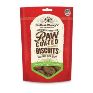Stella & Chewy?s Raw Coated Biscuits Cage-Free Duck Recipe Freeze-Dried Grain-Free Dog Treats 255g