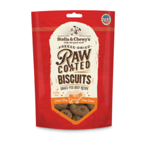 Stella & Chewy?s Raw Coated Biscuits Grass-Fed Beef Recipe Freeze-Dried Grain-Free Dog Treats 255g