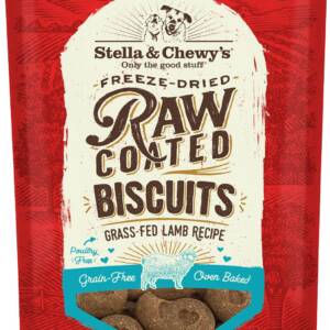 Stella & Chewy?s Raw Coated Biscuits Grass-Fed Lamb Recipe Freeze-Dried Grain-Free Dog Treats 255g