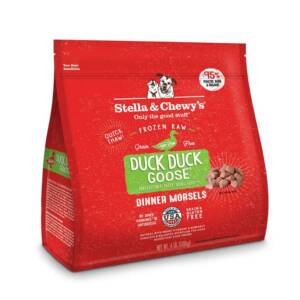 STELLA & CHEWY?S DUCK DUCK GOOSE FROZEN RAW DINNER MORSELS DOG FOOD 1.8kg