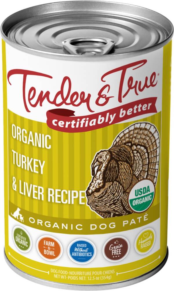TENDER AND TRUE ORGANIC TURKEY & LIVER GRAIN-FREE CASE OF 12 CANNED DOG FOOD 354G
