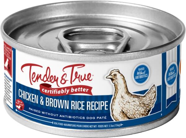 TENDER AND TRUE CHICKEN & BROWN RICE GRAIN-FREE CASE OF 24 CANNED DOG FOOD 156G