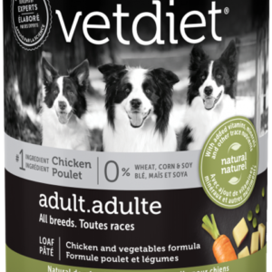 VETDIET Adult ? All breeds Chicken and vegetables formula Case of 12 Wet Canned Dog Food 369g