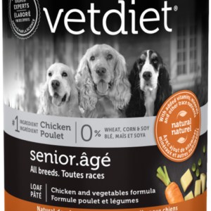 VETDIET Senior ? All breeds Chicken and vegetables formula Case of 12 Wet Canned Dog Food 369g