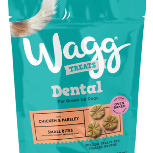 WAGG DENTAL SMALL BITES WITH CHICKEN & PARSLEY OVEN BAKED DOG TREATS 100G