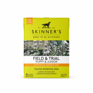 SKINNER?S FIELD & TRIAL PUPPY & JUNIOR CHICKEN & GARDEN VEG CASE OF 18 WET DOG FOOD 390G