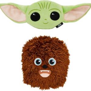STAR WARS THE MANDALORIAN?S THE CHILD + CHEWBACCA Round Plush Squeaky Dog Toy