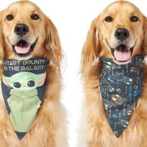 STAR WARS THE MANDALORIAN?S THE CHILD ?Cutest Bounty? Reversible Bandana, X-Small/Small + ?Left Unsupervised? Dog & Cat T-Shirt, X-LARGE