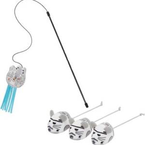 STAR WARS STORMTROOPER Plush Mice + MILLENNIUM FALCON Teaser Cat Toy with Catnip