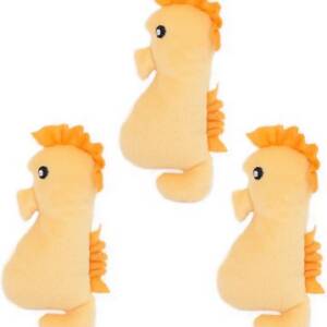 ZippyPaws Burrow Squeaky Hide and Seek Plush Dog Toy, Seahorse ?n Coral, Refills