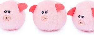 ZippyPaws Bubble Babies Pigs Miniz Dog Toy, 3 count