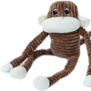 ZippyPaws Spencer Crinkle Monkey Dog Toy, Brown, Large