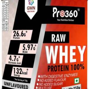 Pro360 Raw Unflavored Whey Protein Powder 250g