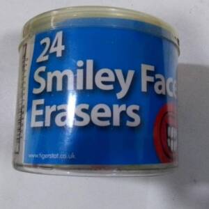 24 SMILEY FACE ERASERS