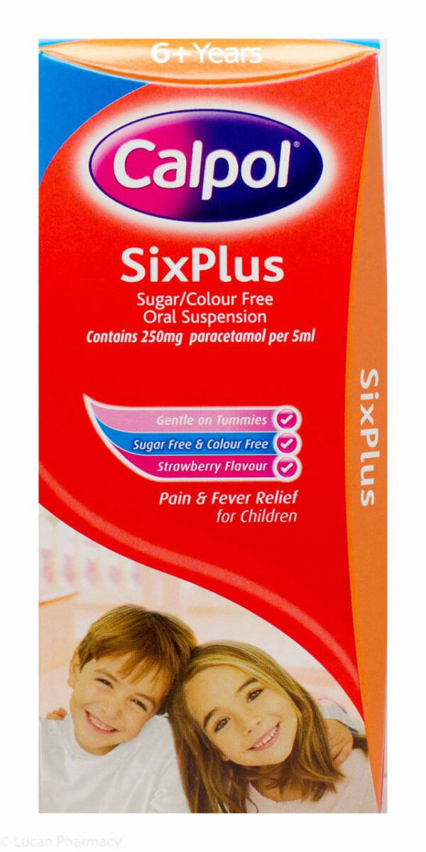 Calpol? SixPlus Sugar/Colour Free Oral Suspension Strawberry Flavour - 140ml #P