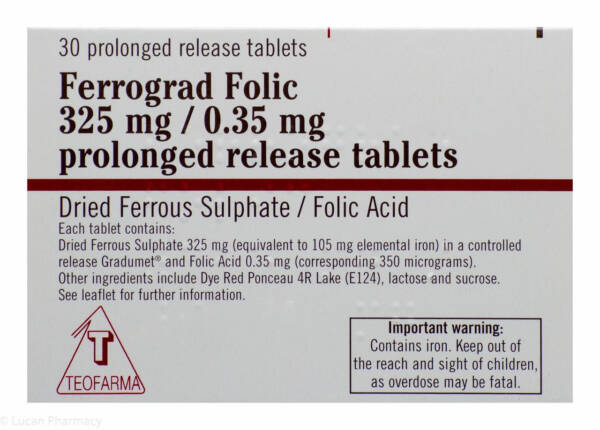 Ferrograd Folic 325mg/0.35mg - 30 Prolonged Release Tablets #P