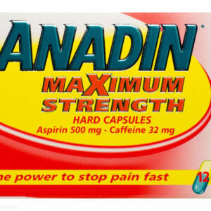 ANADIN? Maximum Strength Hard Capsules - 12 Capsules #P