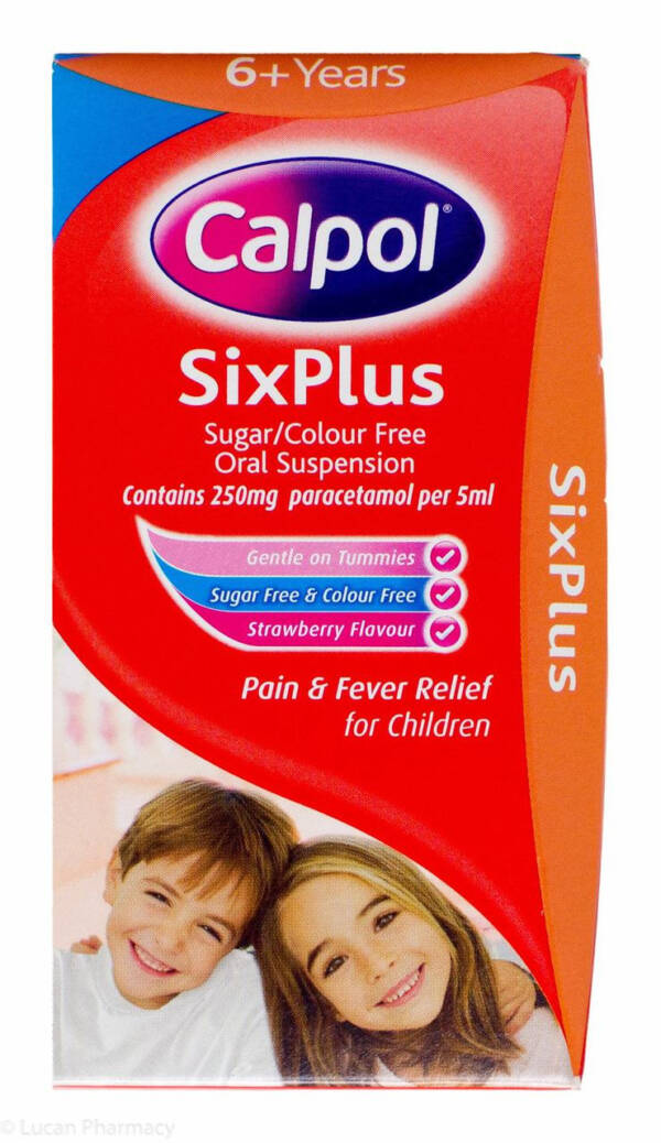 Calpol? SixPlus Sugar/Colour Free Oral Suspension Strawberry Flavour - 60ml #P