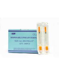 AGARY DISPOSABLE INSULIN SYRINGE 100IU *1 PIECE