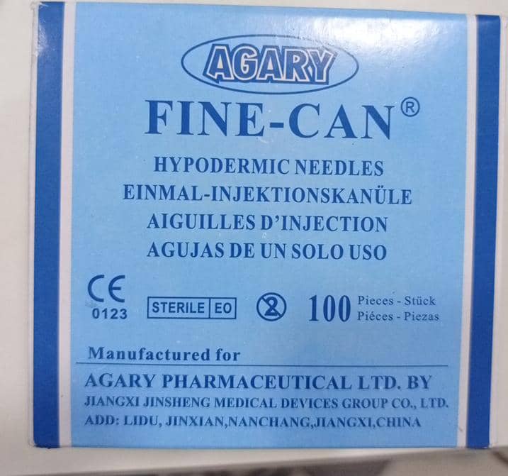 AGARY FINE-CAN HYPODERMIC NEEDLE 21G X100