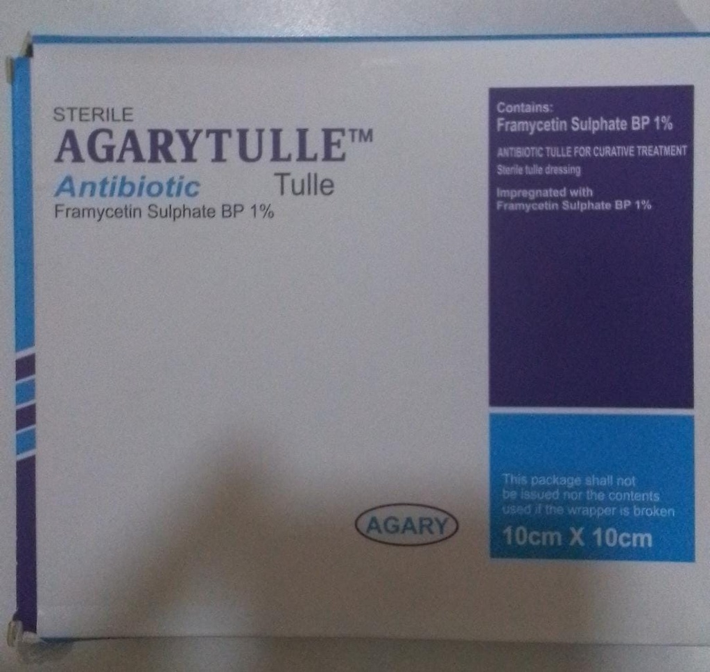 AGARY STERILE ANTIBIOTIC TULLE X 10