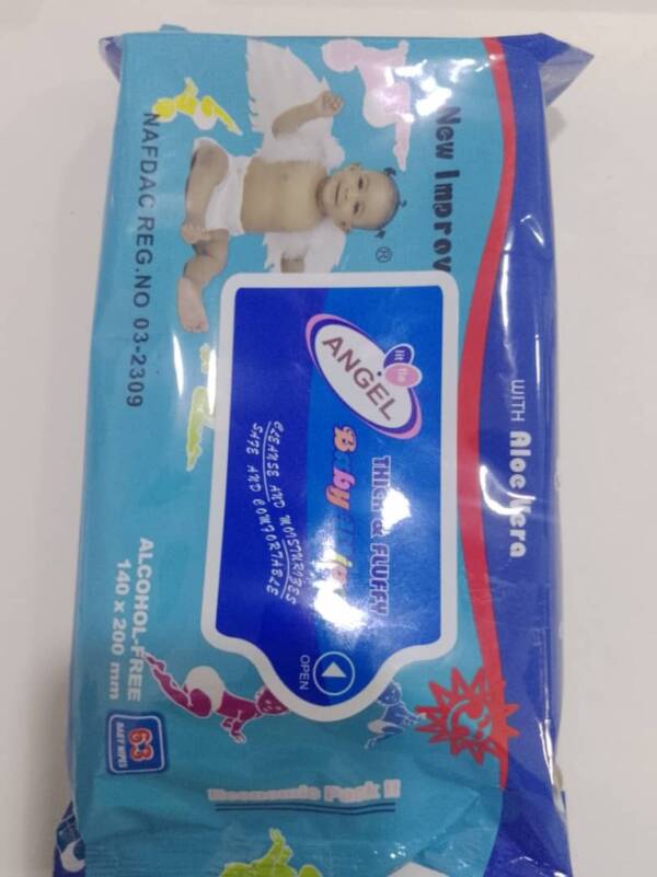 ANGEL THICK & FLUFFY BABY WIPES  63 WIPES