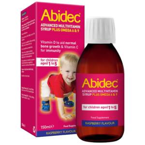 Abidec Advanced Multivitamin Syrup Plus Omega 6 & 9 Raspberry Flavour 150ml