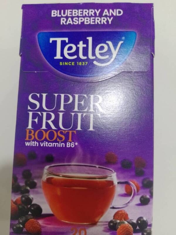 BLUEBERRY AND RASPBERRY TETLEY SUPER FRUIT BOOST WITH VITAMIN B6 X20
