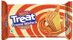 BRITANNIA TREAT CREME WAFERS ORANGE