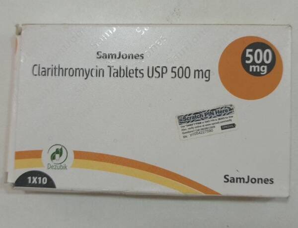 CLARITHROMYCIN 500MG X 10TABS [SAMJONES]