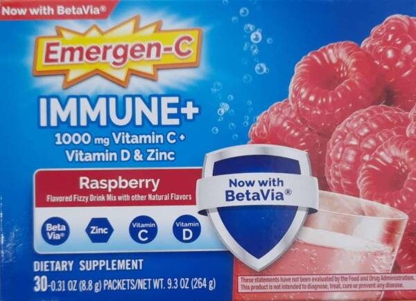 EMERGEN-C IMMUNE + (RASPBERRY) 1000MG VITAMIN C PLUS VITAMIN D & ZINC