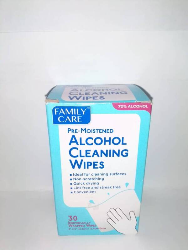 FAMILY PRE-MOISTENED ALCOHOL CLEANING WIPES *30