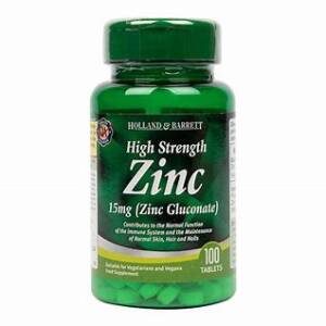 HOLLAND & BARRETT HIGH STRENGHT ZINC GLUCONATE 15MG *100TABLETS