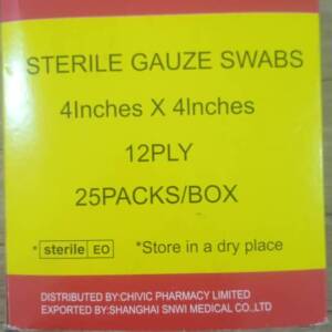 KNOWIT STERILE GAUZE SWABS 4INCH X 4INCH 25PACKS