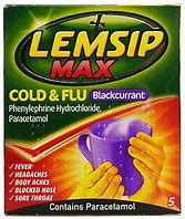 LEMSIP MAX COLD&FLU BLACKCURRANT X 5
