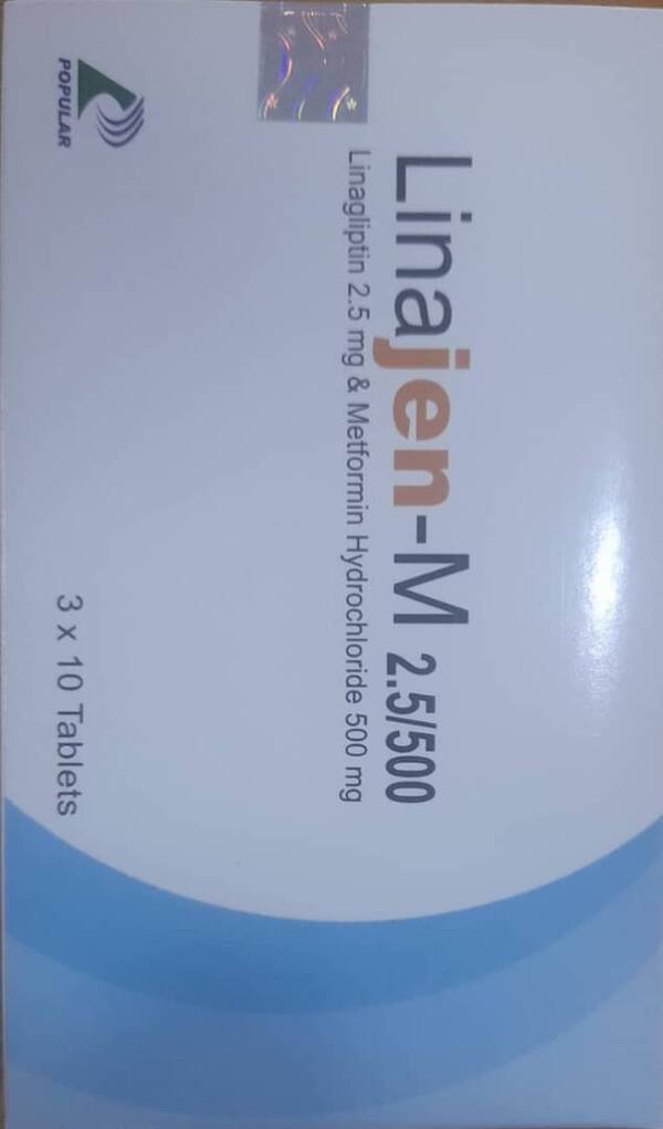 LINAJEN-M 2.5/500 3 X 10 TABLETS