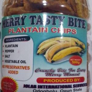 MERRY TASTY BITE PLAINTAIN CHIPS JAR