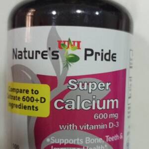NATURE'S PRIDE SUPER CALCIUM 600MG + VIT D3 X 100TABS