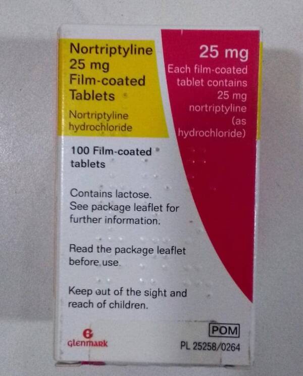 NORTRIPTYLINE 25MG FILM COATED TABLETS