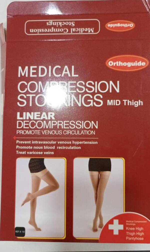 ORTHOGUIDE MEDICAL COMPRESSION STOCKINGS MID THIGH [M]